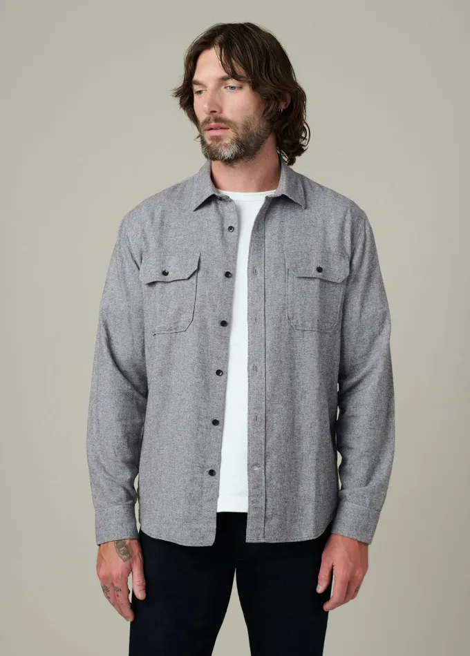 Tops Tees Men CHESTER FLANNEL SHIRT Heather Grey Joe8217s Jeans