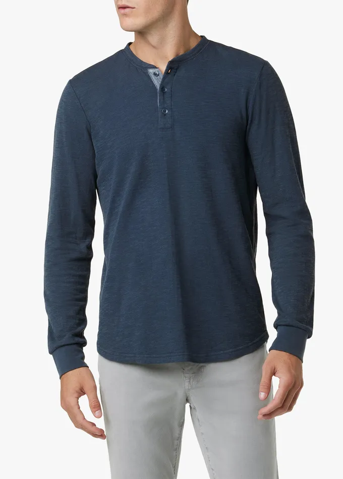 Tops Tees Men Joe8217s Jeans DWIGHT DOUBLEFACE HENLEY Vintage Navy