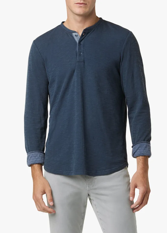 Tops Tees Men Joe8217s Jeans DWIGHT DOUBLEFACE HENLEY Vintage Navy