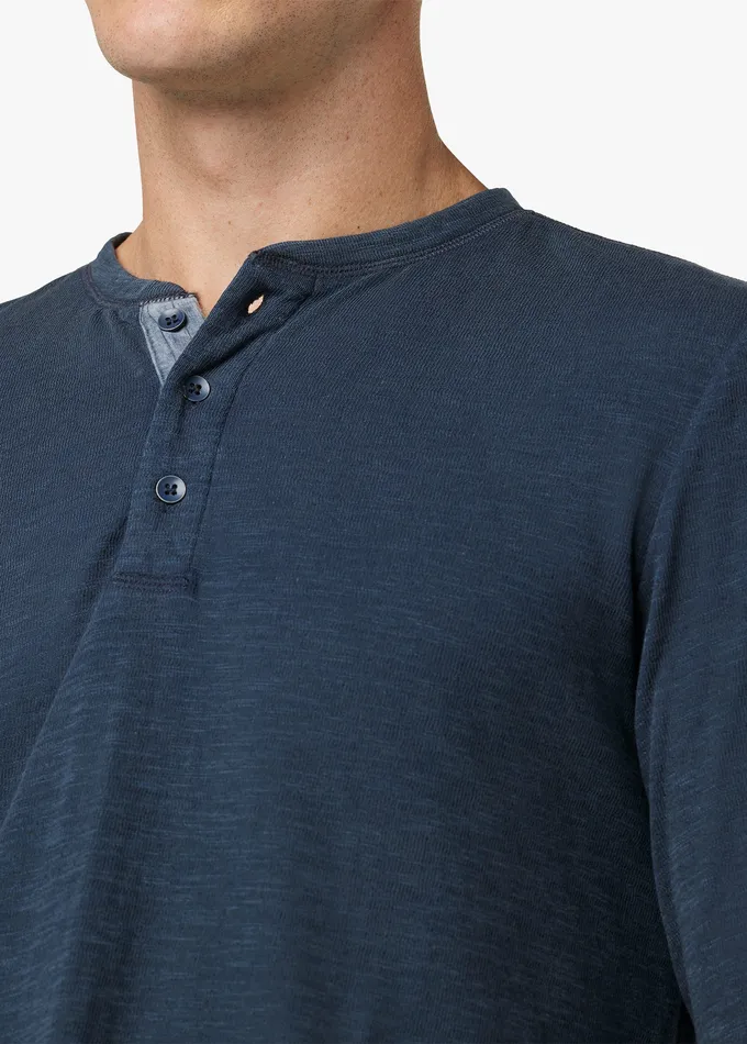 Tops Tees Men Joe8217s Jeans DWIGHT DOUBLEFACE HENLEY Vintage Navy