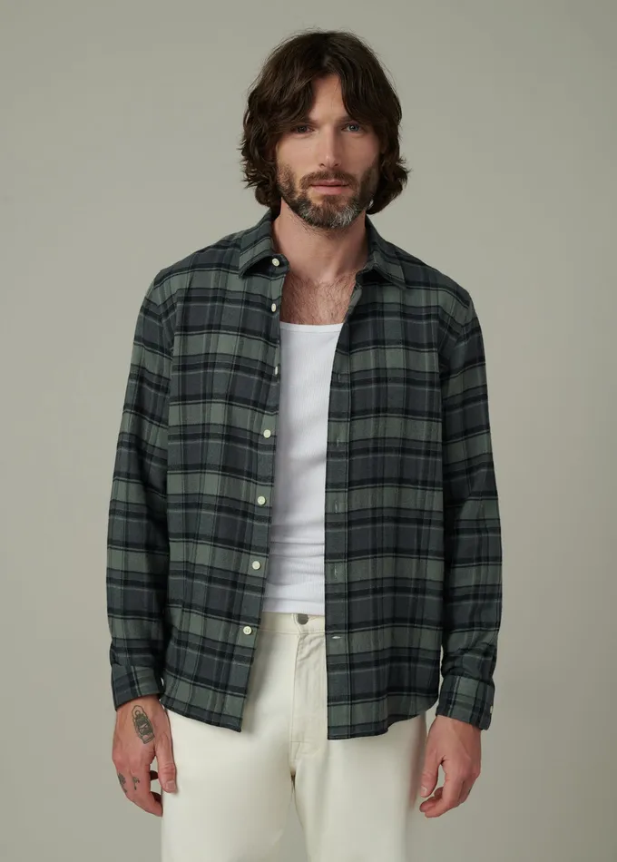 Tops Tees Men Joe8217s Jeans OLIVER FLANNEL SHIRT Pewter Plaid