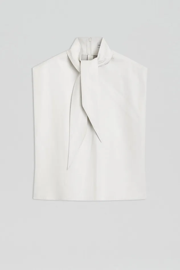 Tops Women LEATHER CRAVAT TOP WHITE Scanlan Theodore
