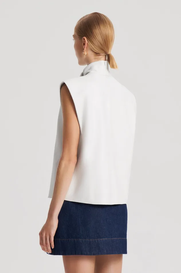 Tops Women LEATHER CRAVAT TOP WHITE Scanlan Theodore