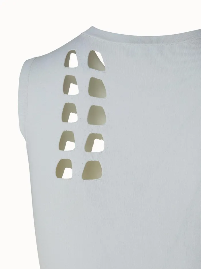 Trapezoid Cutout Sleeveless Knit Pullover Ecru Women Akris Knitwear
