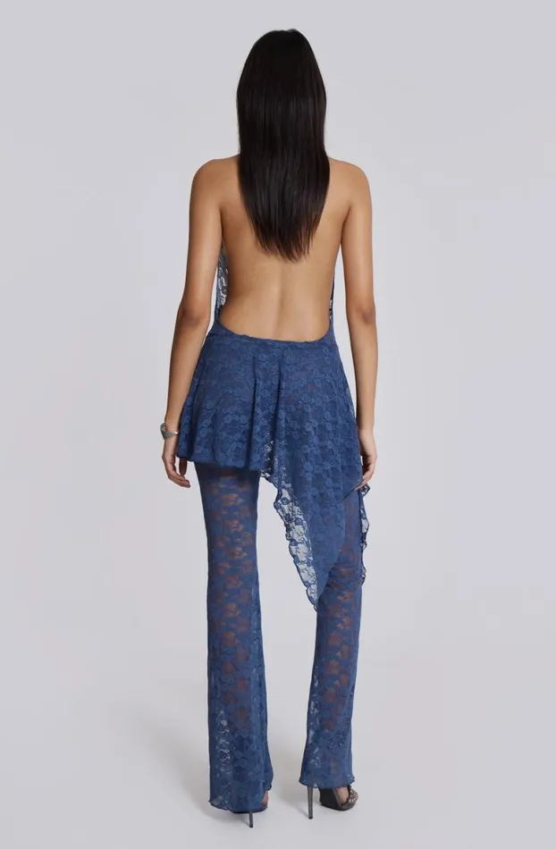 Trousers Women Jaded London Blue Riva Lace Coord Set