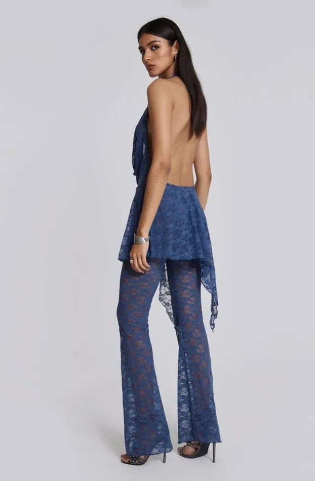 Trousers Women Jaded London Blue Riva Lace Coord Set