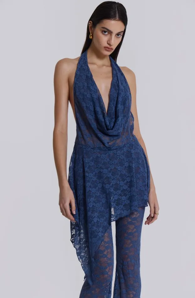 Trousers Women Jaded London Blue Riva Lace Coord Set