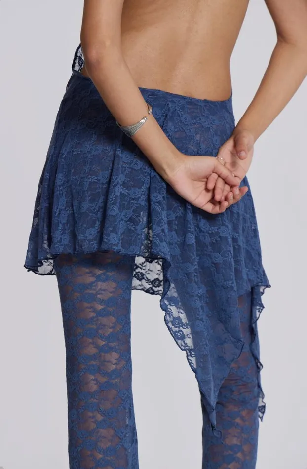 Trousers Women Jaded London Blue Riva Lace Coord Set