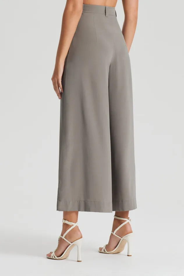 Trousers Women Scanlan Theodore SILK CROP TROUSER TAUPE