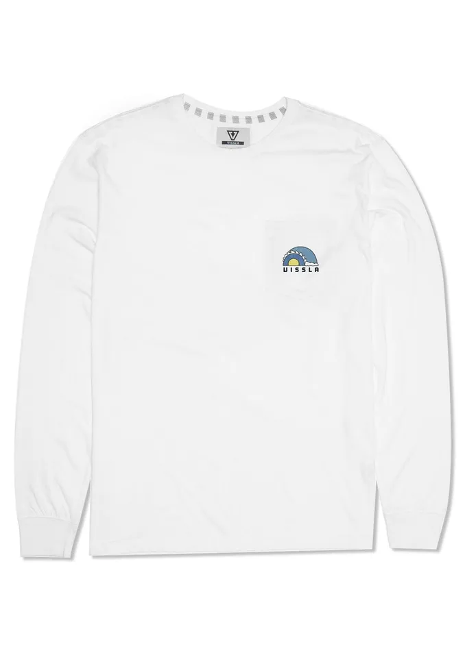 Tubez Ls Pkt Tee White Men Long Sleeve Tees Vissla Tubez Ls Pkt Tee White Men Long Sleeve Tees Vissla