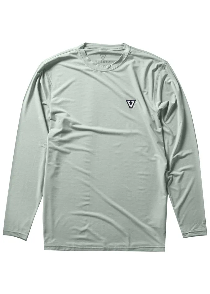 Twisted Eco Long Sleeve Lycra Rash Guard Sea Green Heather Wetsuit Tops and Lycra Vissla Men