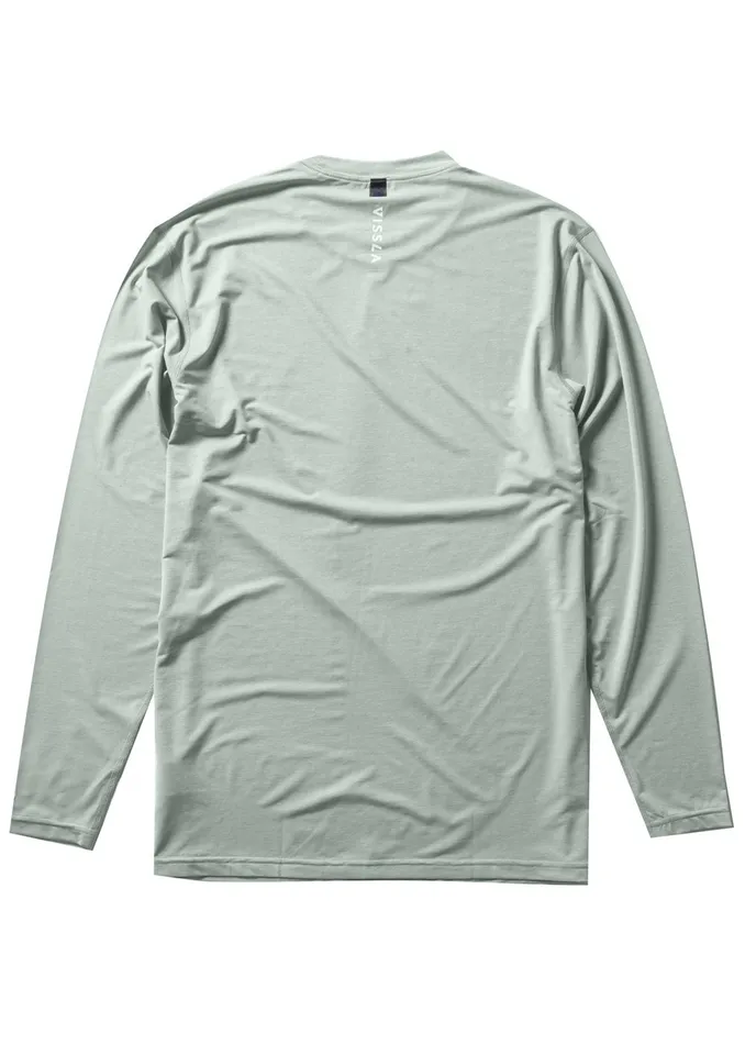 Twisted Eco Long Sleeve Lycra Rash Guard Sea Green Heather Wetsuit Tops and Lycra Vissla Men