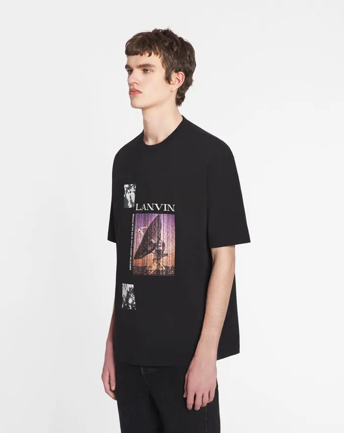 Unisex Printed Tshirt Black Men Lanvin Coats and Jackets Unisex Printed Tshirt Black Men Lanvin Coats and Jackets