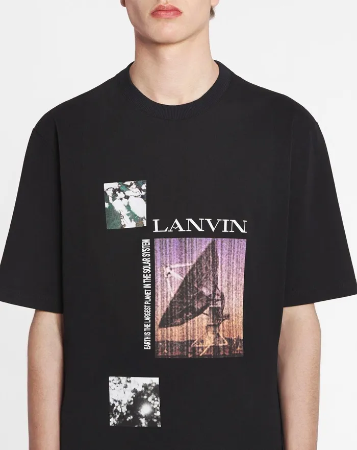 Unisex Printed Tshirt Black Men Lanvin Coats and Jackets Unisex Printed Tshirt Black Men Lanvin Coats and Jackets