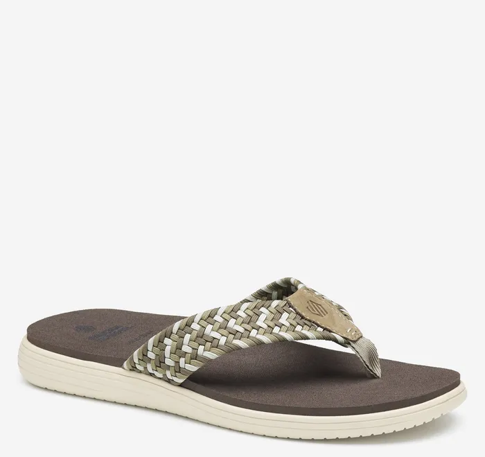 Upton Woven FlipFlop Taupe Nylon Men Sandals Johnston and Murphy