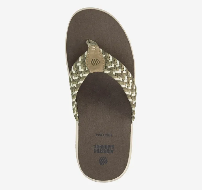Upton Woven FlipFlop Taupe Nylon Men Sandals Johnston and Murphy