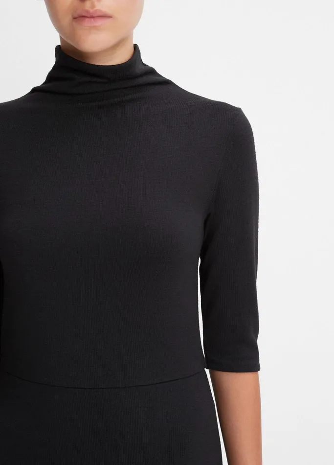 Vince Dresses Women ElbowSleeve Turtleneck Dress Black