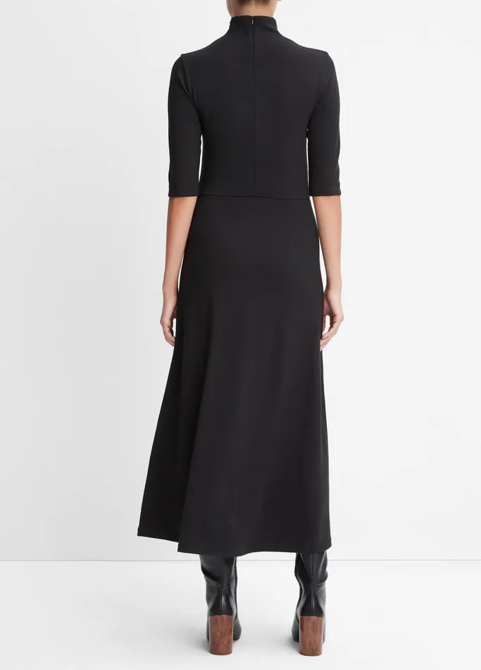 Vince Dresses Women ElbowSleeve Turtleneck Dress Black