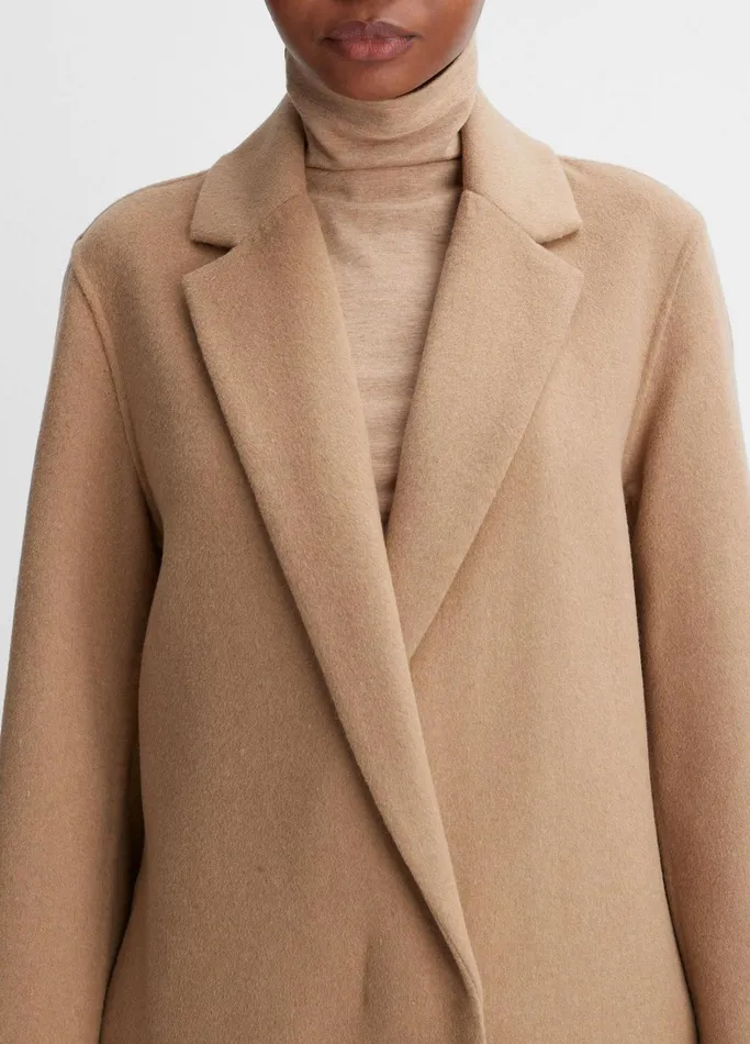 Vince Jackets and Outerwear Women Classic Straight Coat Camello