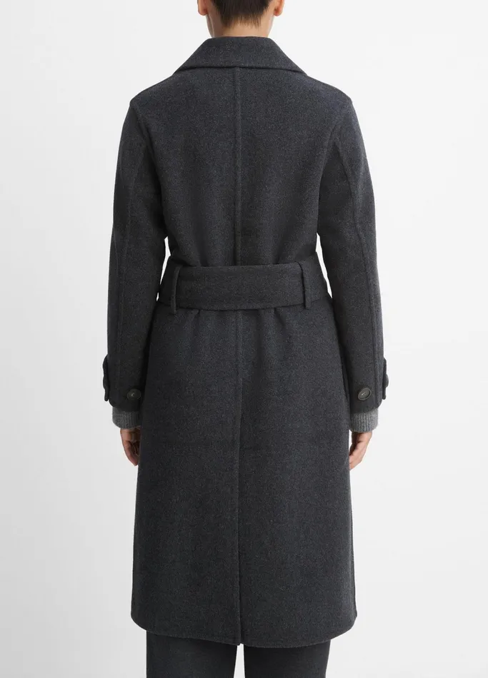 Vince Jackets and Outerwear Women Fine WoolBlend Lined Overcoat Heather Charcoal