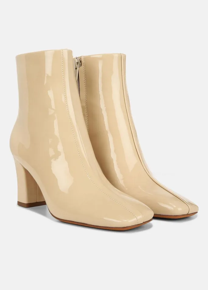 Vince Loafers and Mules Women Charli Patent Leather Ankle Boot Macadamia Beige