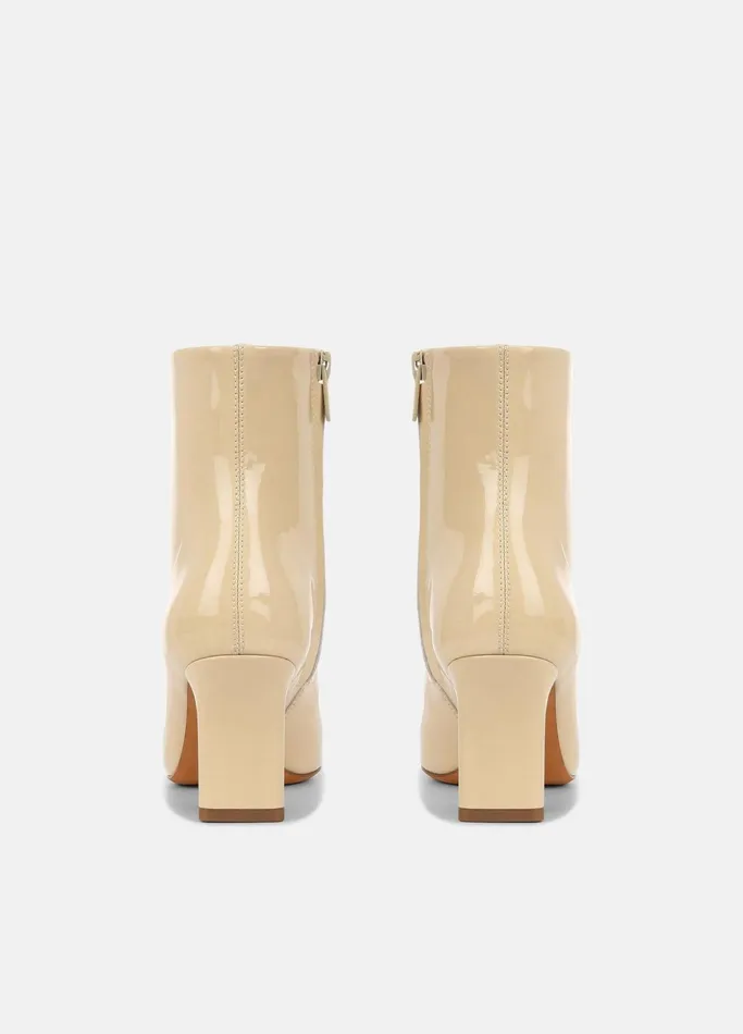 Vince Loafers and Mules Women Charli Patent Leather Ankle Boot Macadamia Beige