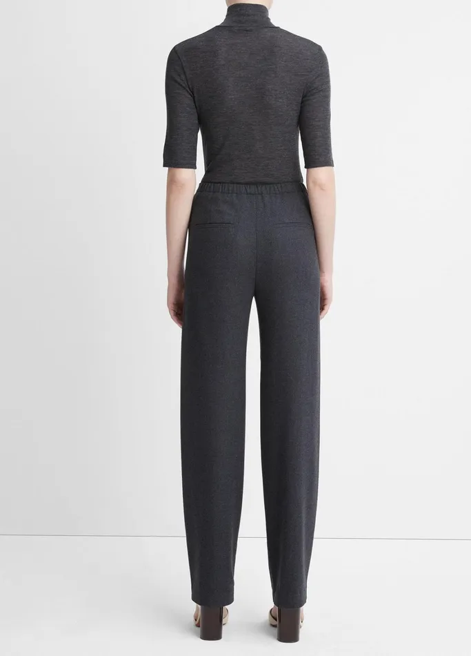Vince Pants and Shorts Women Brushed Wool MidRise StraightLeg Pant Heather Charcoal