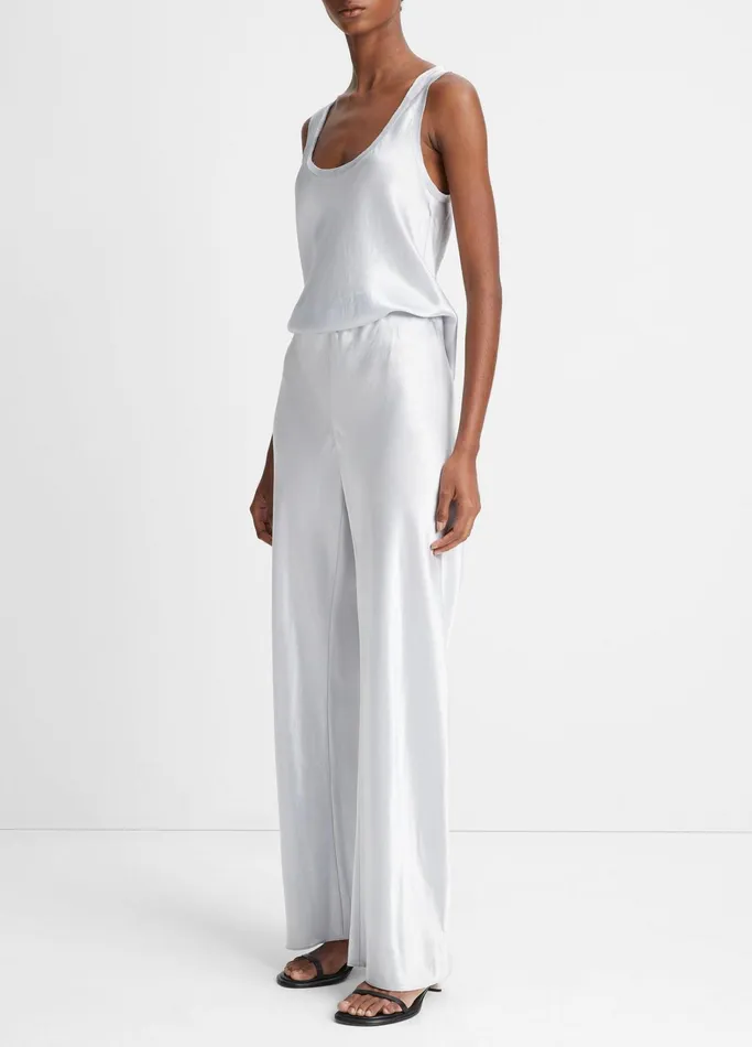 Vince Pants and Shorts Women Fluid Satin Bias Pant Silverstone