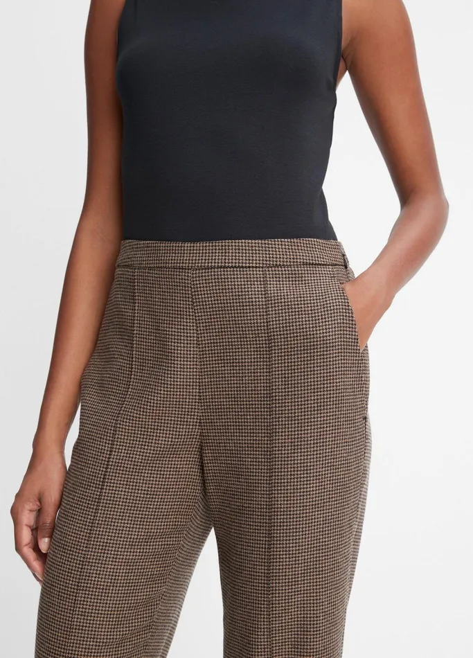 Vince Pants and Shorts Women Houndstooth MidRise Pant Blackcamel