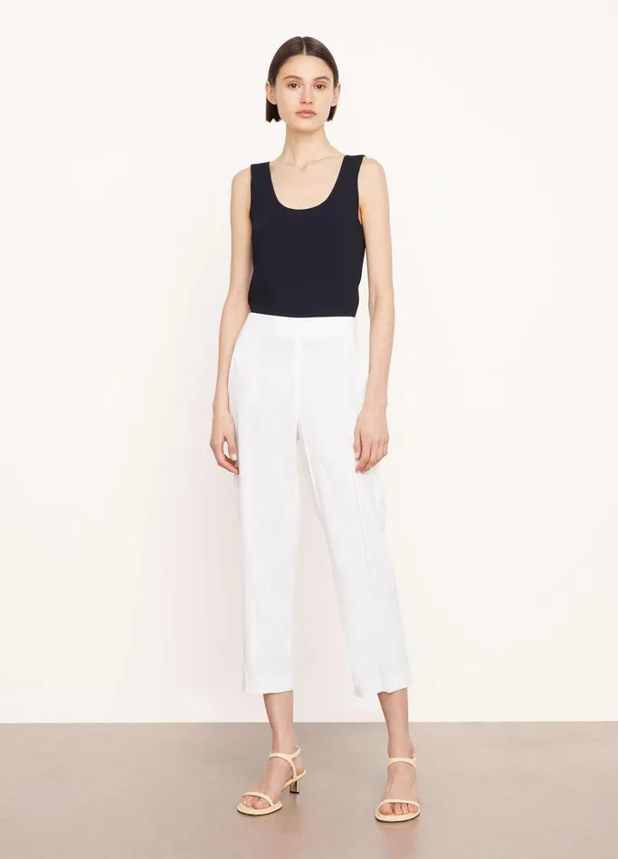 Vince Pants and Shorts Women LinenBlend Tapered PullOn Pant Off White