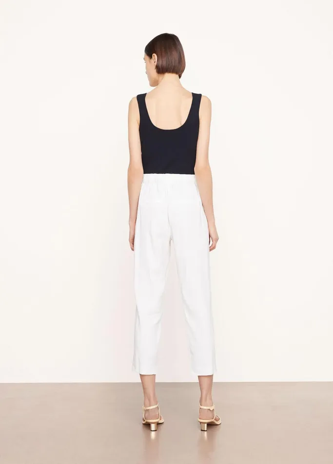 Vince Pants and Shorts Women LinenBlend Tapered PullOn Pant Off White
