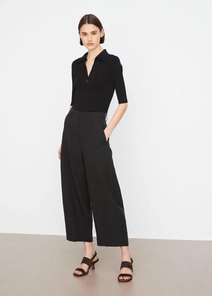 Vince Pants and Shorts Women MidRise Sculpted Cropped Pant Black