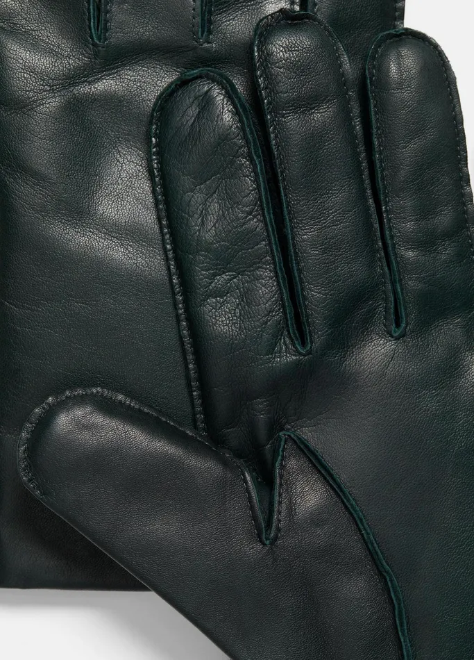 Vince Scarves Hats and Gloves Men Classic CashmereLined Leather Glove Hemlock Heather Taupe