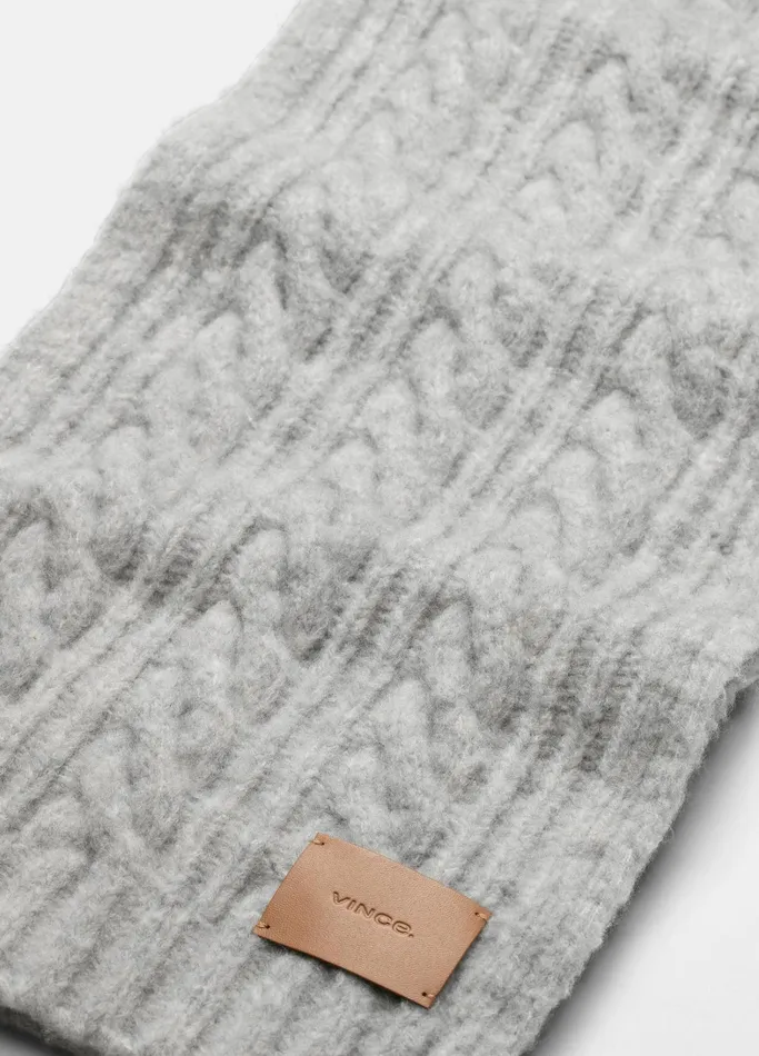 Vince Scarves Hats and Gloves Women Airspun WoolBlend CableKnit Scarf Steel
