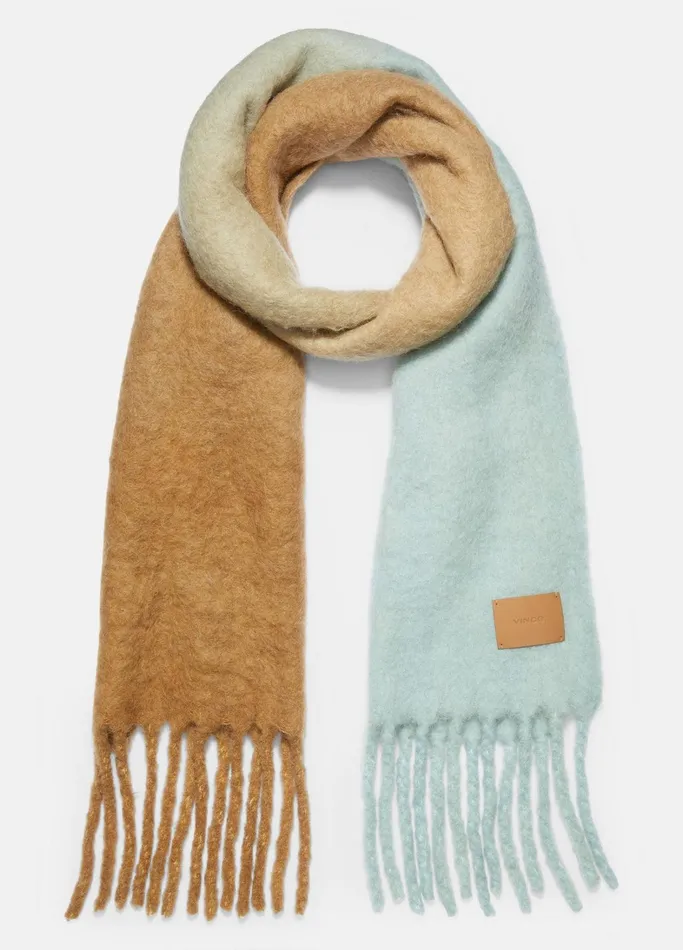 Vince Scarves Hats and Gloves Women AlpacaBlend DipDye Scarf Sea Mist Mink
