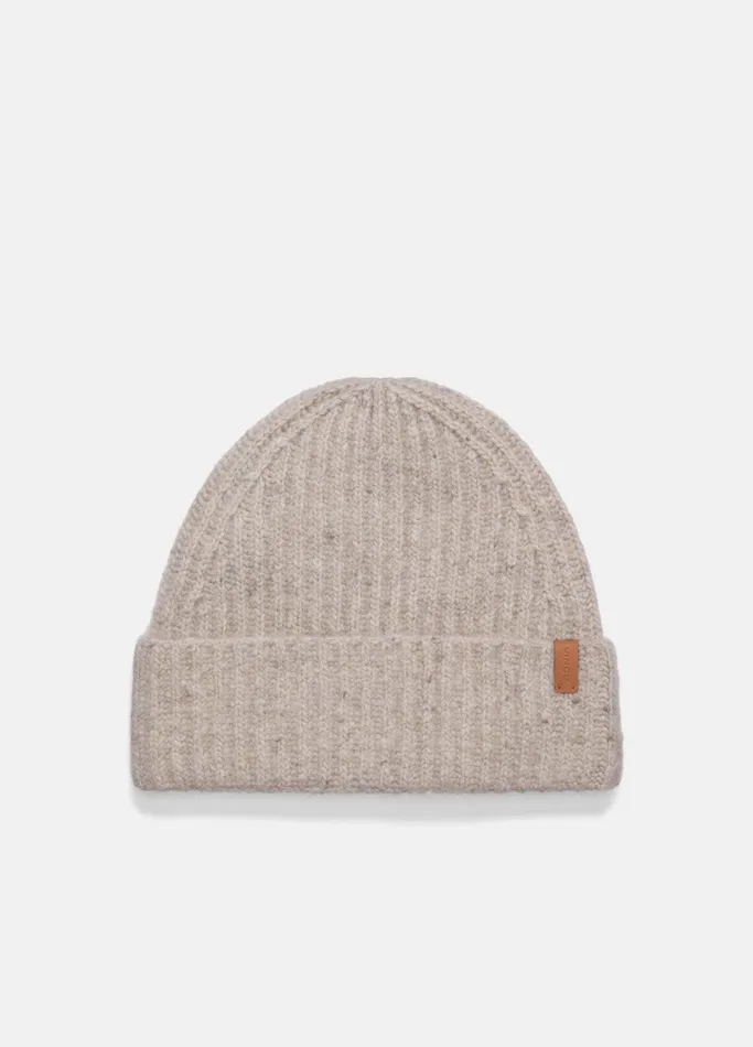 Vince Scarves Hats and Gloves Women Cashmere Donegal Rib Cuffed Hat Biscuit
