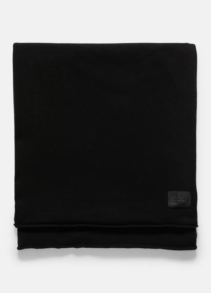 Vince Scarves Hats and Gloves Women Plush Cashmere Blanket Wrap Black