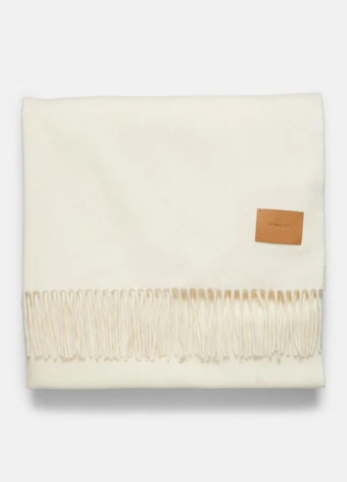 Vince Scarves Hats and Gloves Women Wool Fringed Wrap Lace