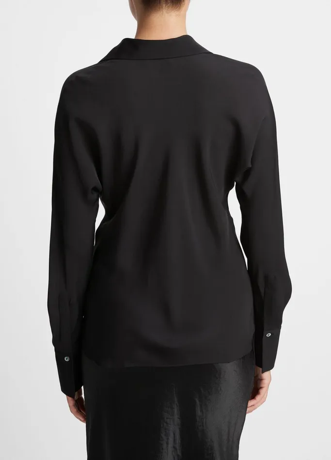 Vince Shirts and Tops Women Silk Bias DolmanSleeve Shirt Black