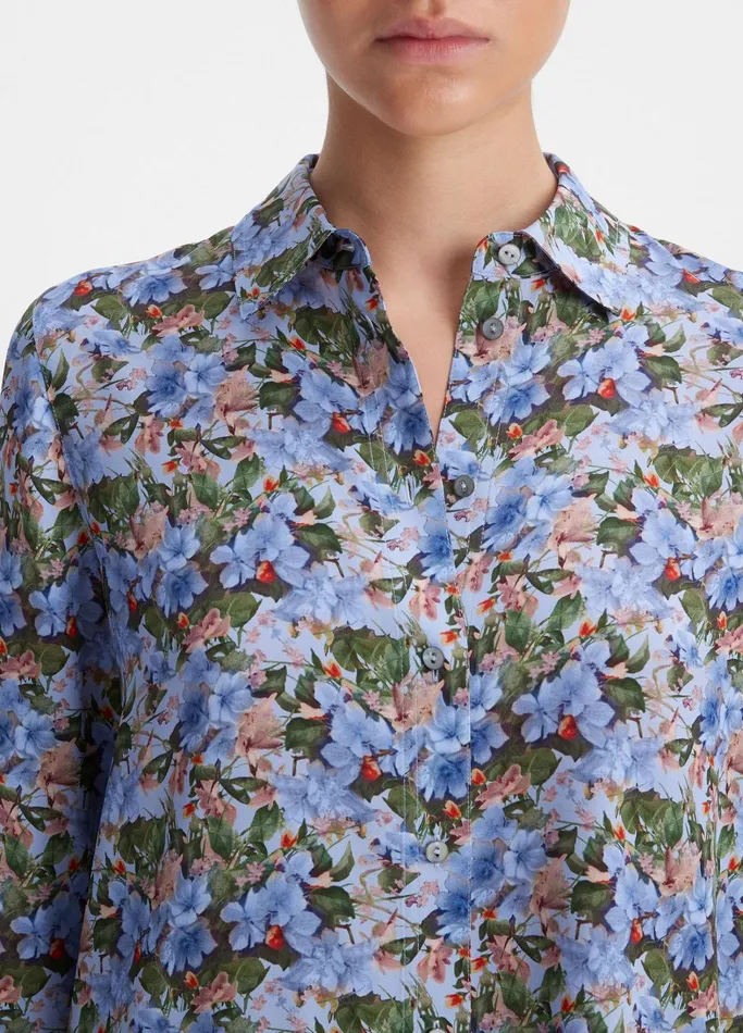 Vince Shirts and Tops Women Wild Primrose StretchSilk SlimFit Blouse Pacific