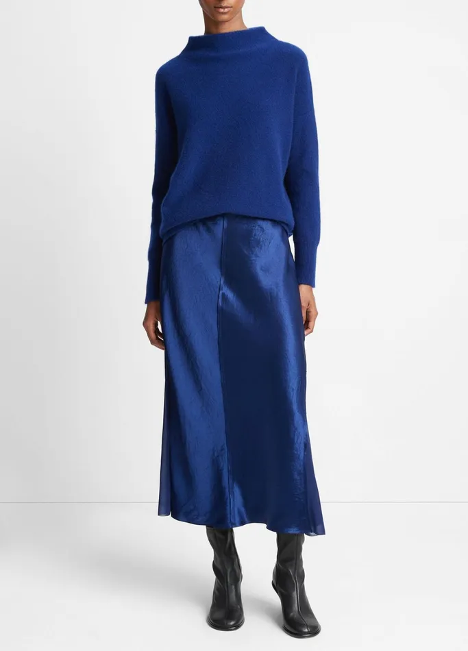 Vince Skirts Women SheerPaneled Slip Skirt Dark Caspian