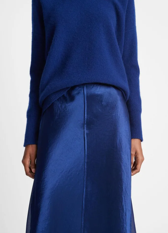 Vince Skirts Women SheerPaneled Slip Skirt Dark Caspian