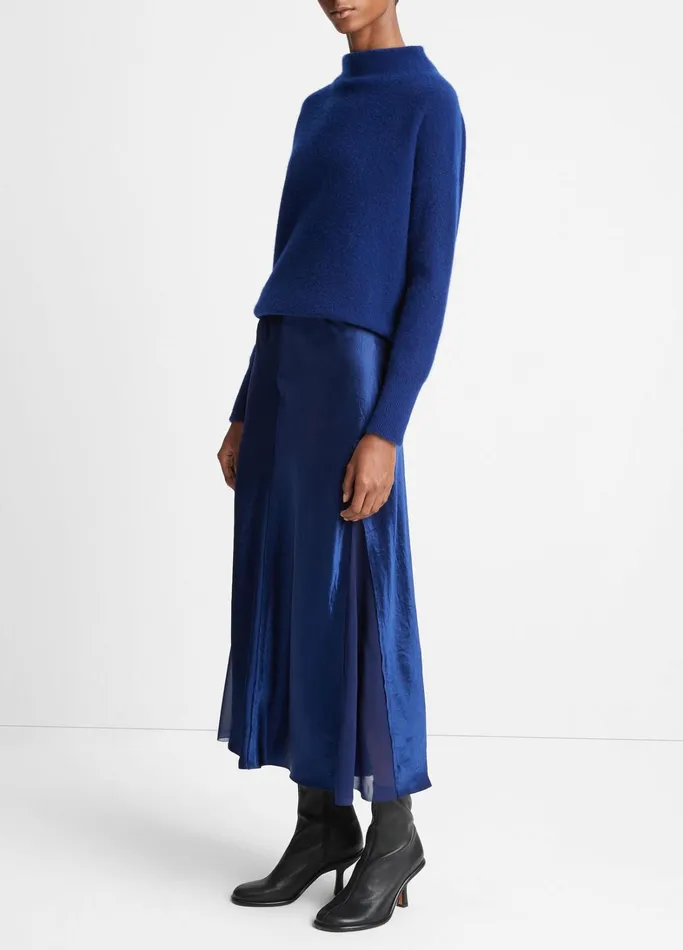 Vince Skirts Women SheerPaneled Slip Skirt Dark Caspian