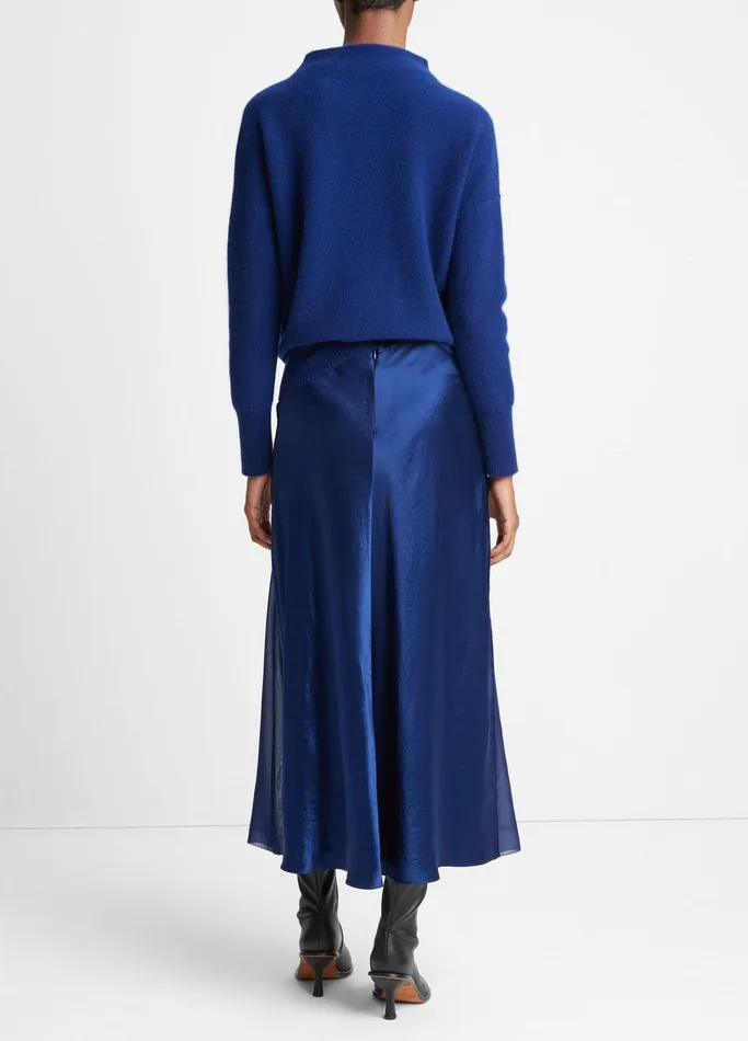 Vince Skirts Women SheerPaneled Slip Skirt Dark Caspian