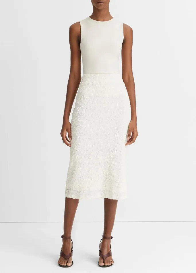 Vince Skirts Women Smocked Skirt Gesso