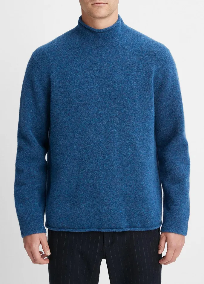 Vince Sweaters Men Airspun RollNeck Sweater Bright Indigo
