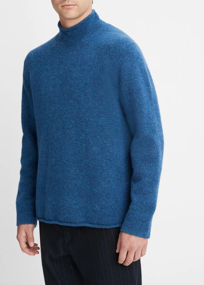 Vince Sweaters Men Airspun RollNeck Sweater Bright Indigo