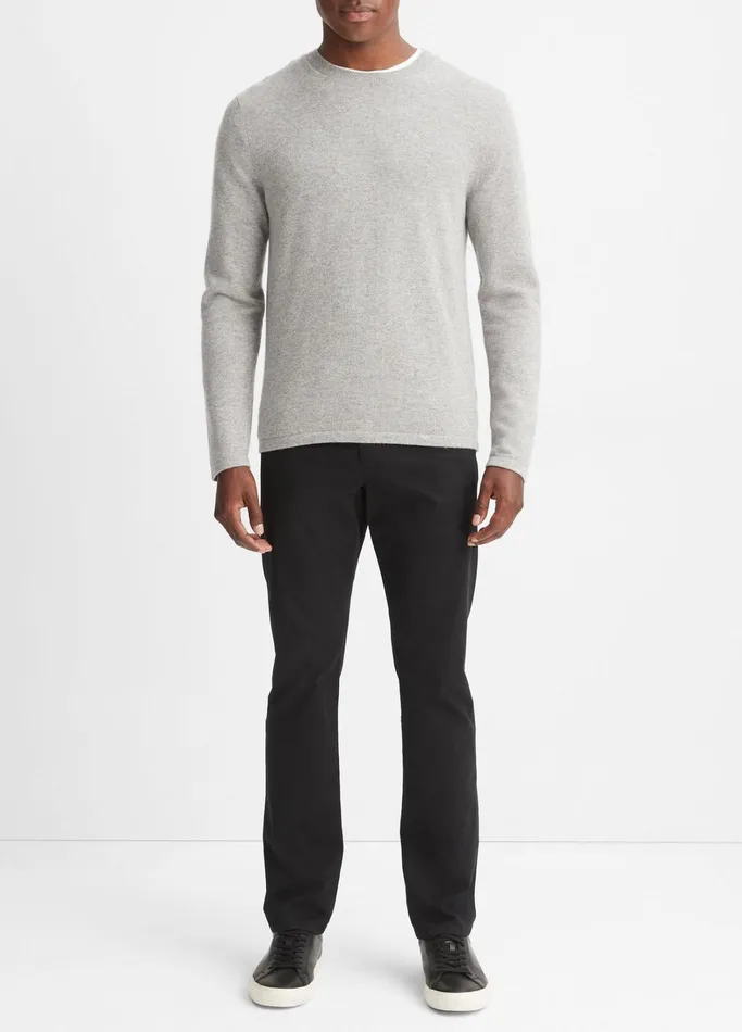 Vince Sweaters Men Cashmere Crew Neck Sweater Heather Grey