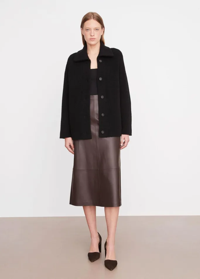Vince Sweaters Women Button Collared Cardigan Black
