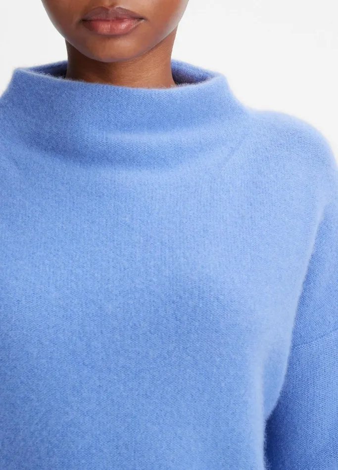 Vince Sweaters Women Plush Cashmere Funnel Neck Sweater Wave Quartz